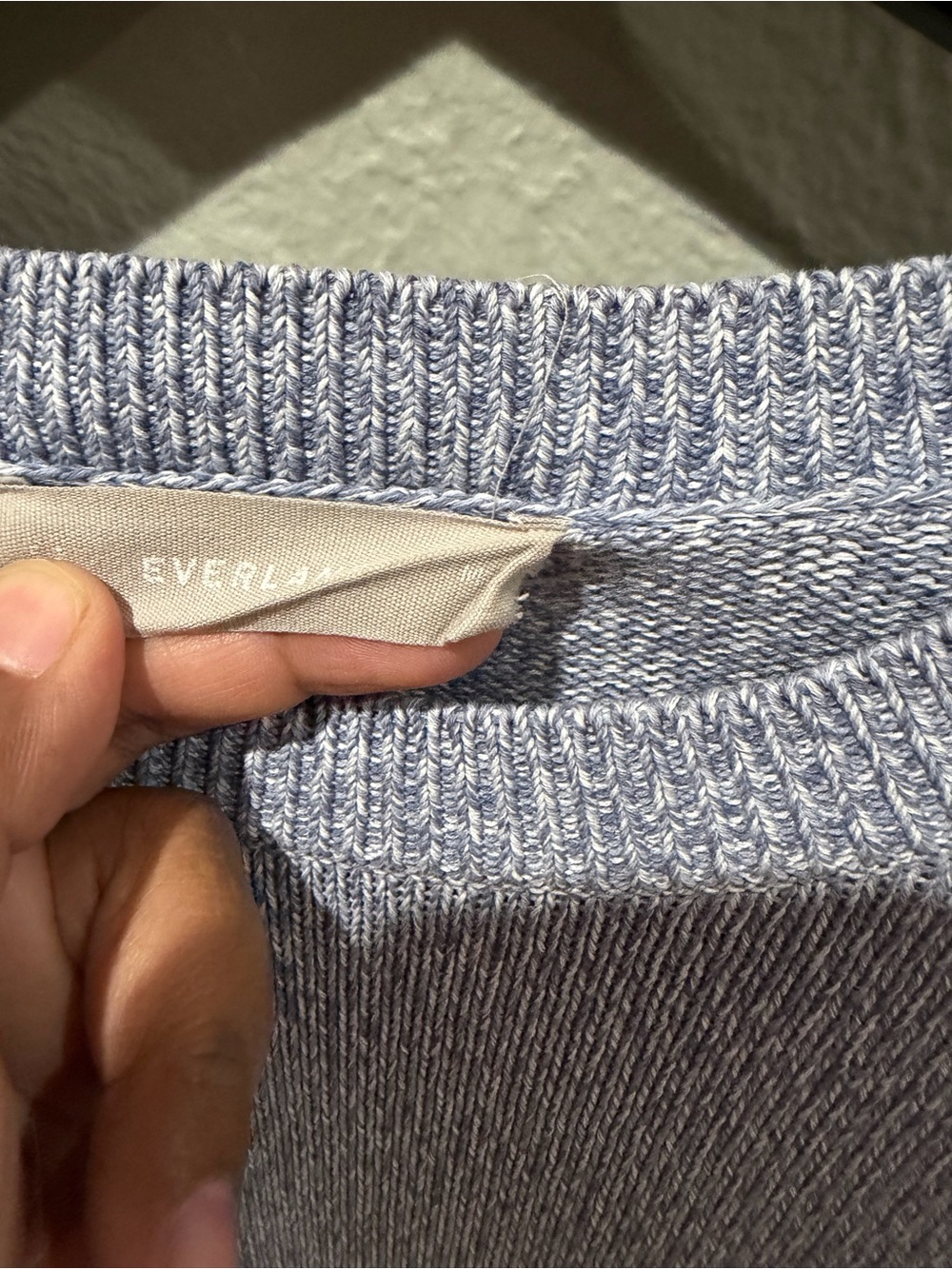 Everlane Light Blue Crewneck Sweater Cotton Size M EUC - Picture 2 of 3